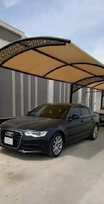 ترکیب مظلات سيارات وحدائق قماش بولي إيثيلين وبي في سي بقيق